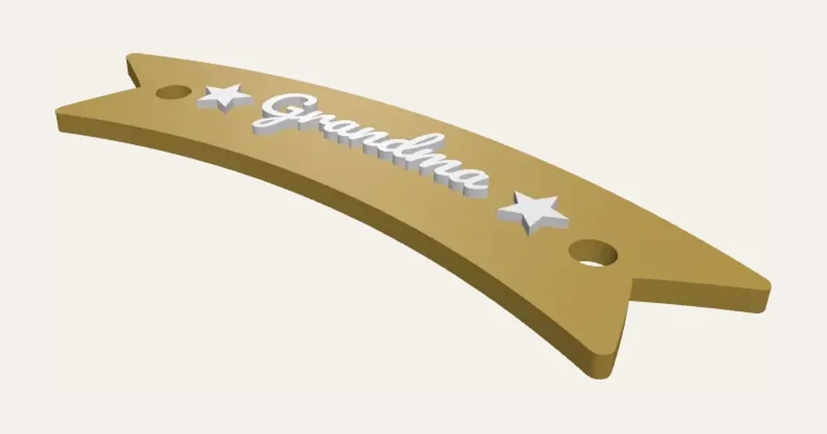 Bauble Name Tags: a customisable 3D print, shown at its starting settings