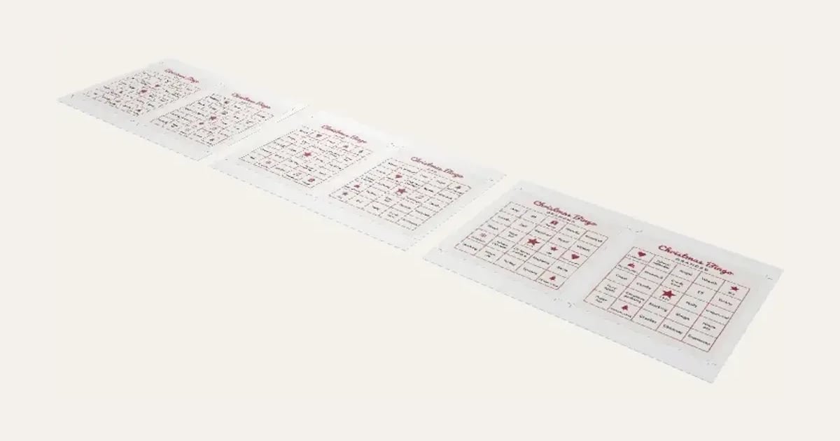 Christmas Bingo Cards: a customisable printable, shown at its starting settings