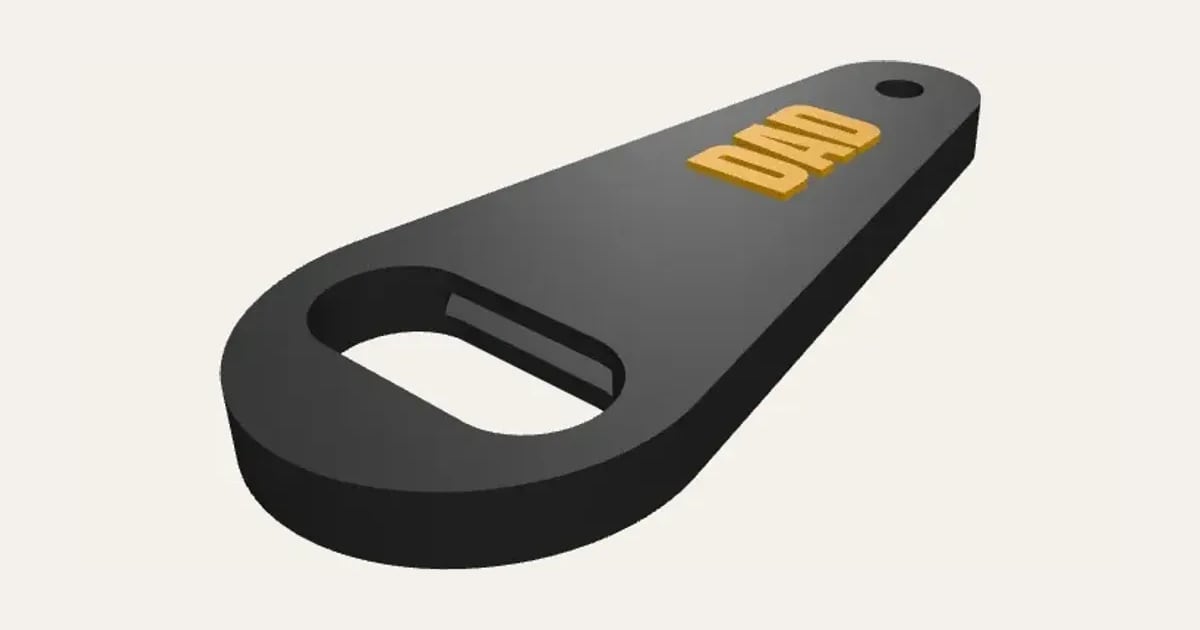 Coin Bottle Opener Keyring: a customisable 3D print, shown at its starting settings