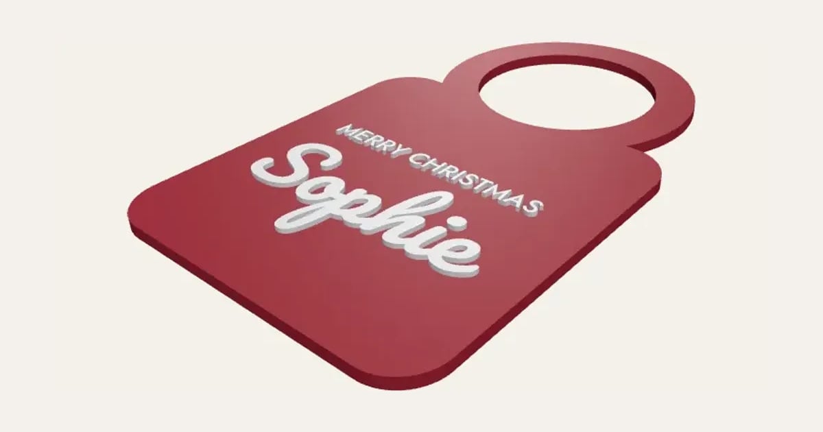 Bottle Neck Tag: a customisable 3D print, shown at its starting settings