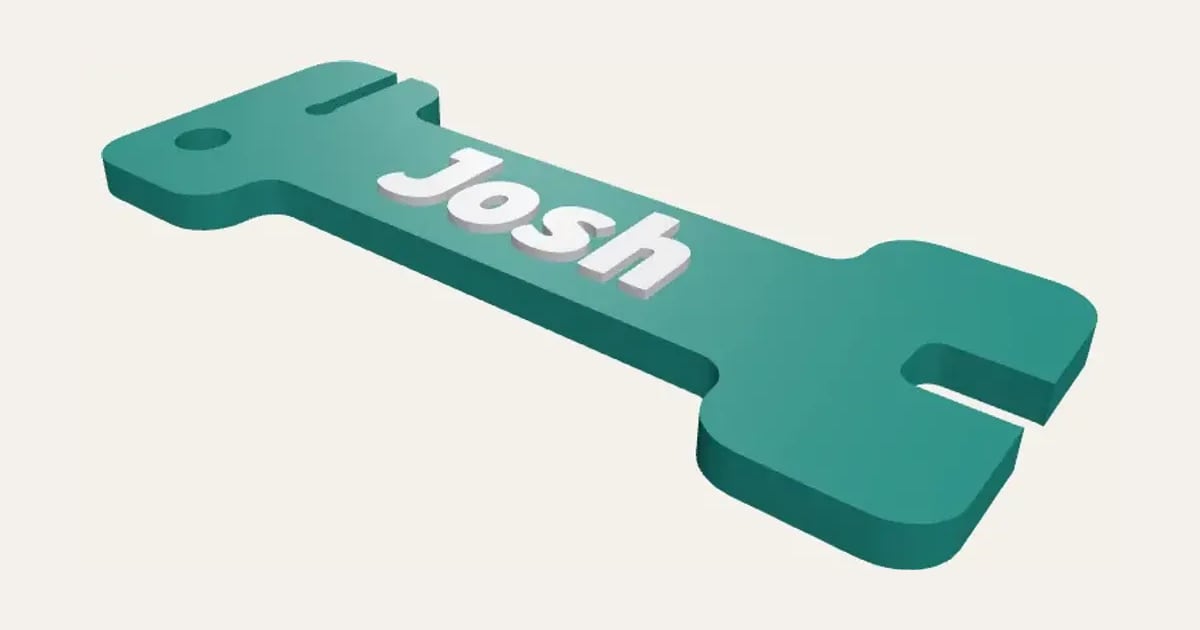 Cable Winder Keyring: a customisable 3D print, shown at its starting settings