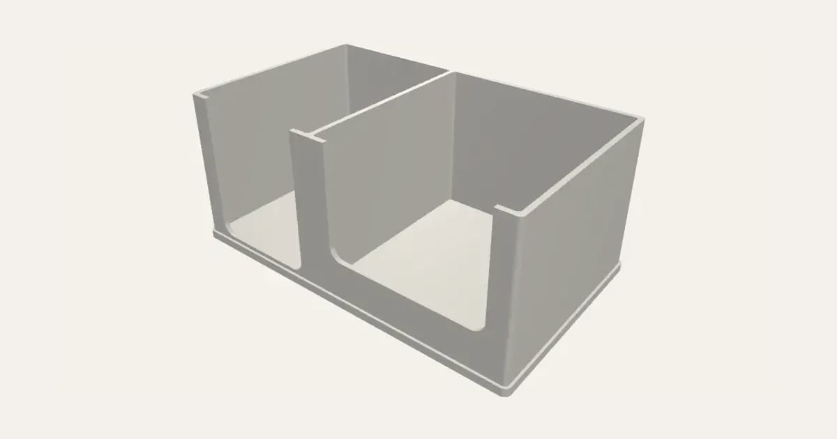 Toploader & Sleeve Desk Caddy: a customisable 3D print, shown at its starting settings