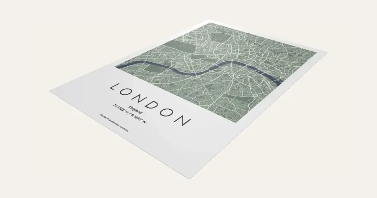 City Map Poster: a customisable printable, shown at its starting settings