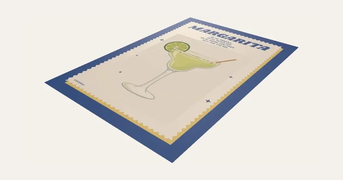 Cocktail Print: a customisable printable, shown at its starting settings