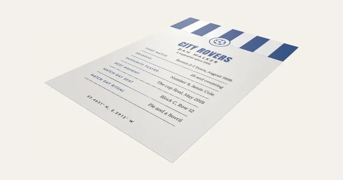 Fan Stats Print: a customisable printable, shown at its starting settings