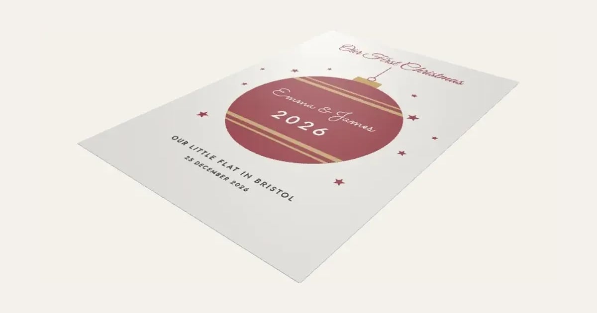 Our First Christmas Print: a customisable printable, shown at its starting settings