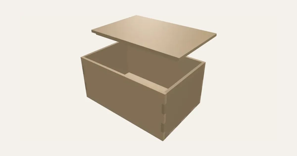 Laser-Cut Box Maker: a customisable printable, shown at its starting settings
