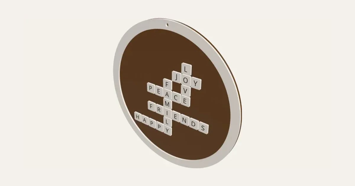 Laser-Cut Crossword Sign: a customisable printable, shown at its starting settings