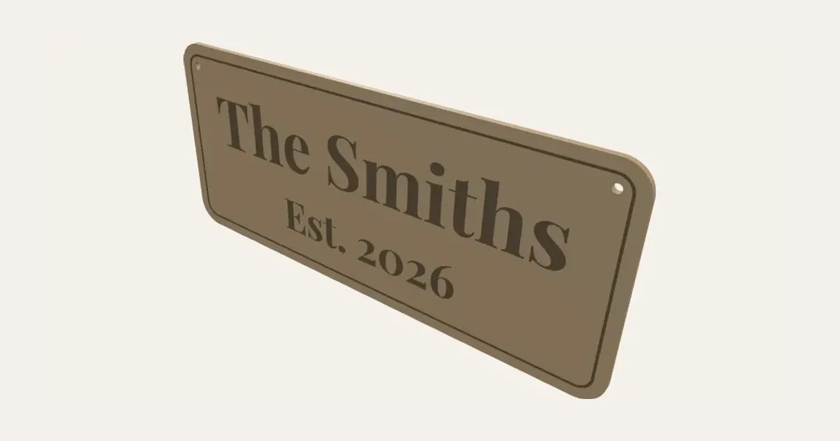 Laser-Cut Name Sign: a customisable printable, shown at its starting settings