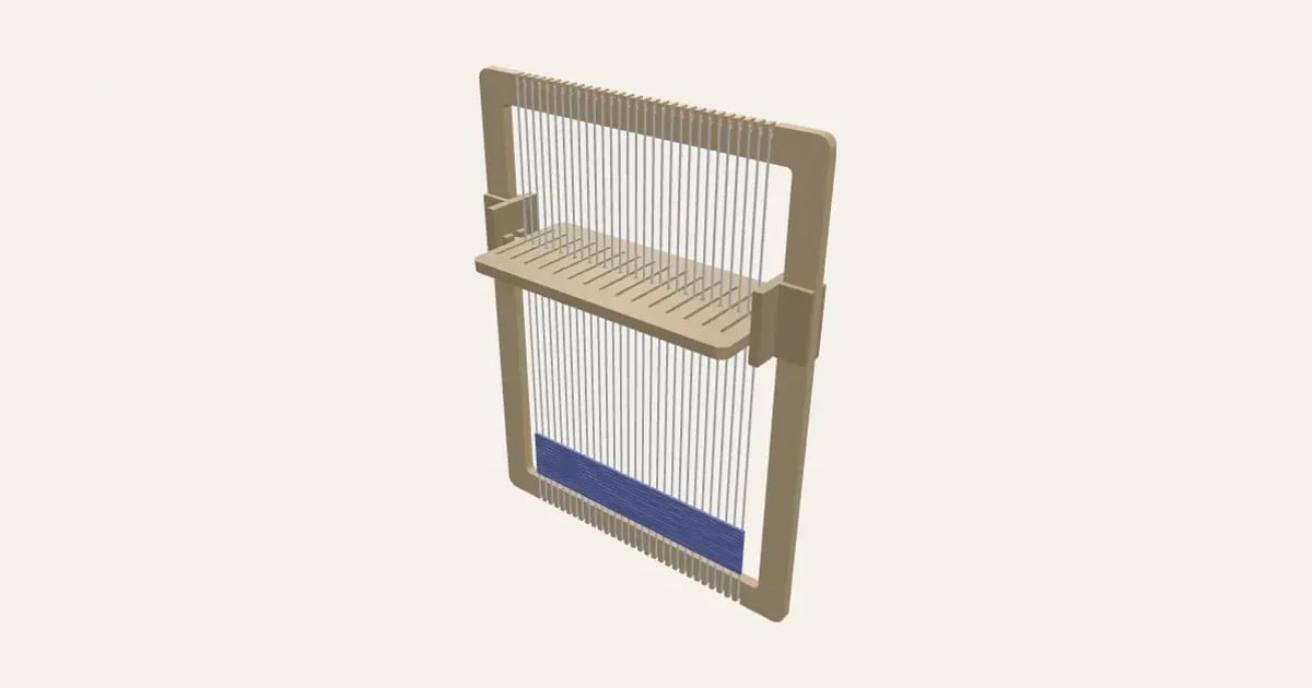 Laser-Cut Frame Weaving Loom: a customisable printable, shown at its starting settings