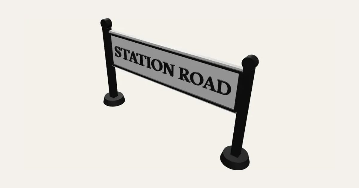 Miniature Street Name Signs: a customisable 3D print, shown at its starting settings