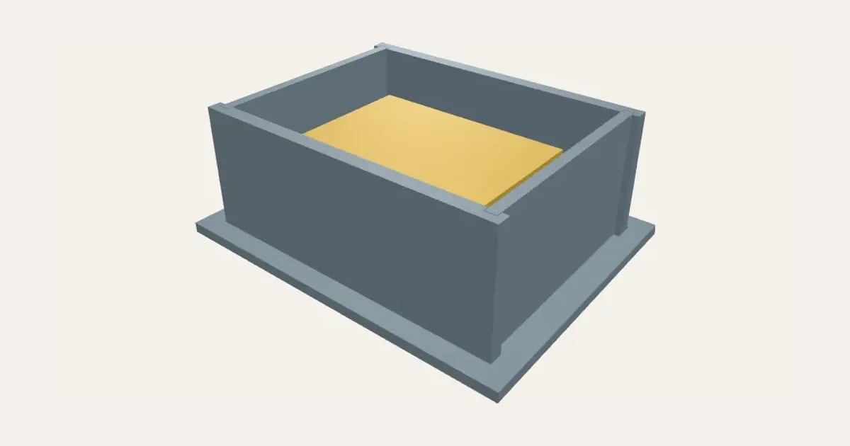 Silicone Mould Box: a customisable 3D print, shown at its starting settings