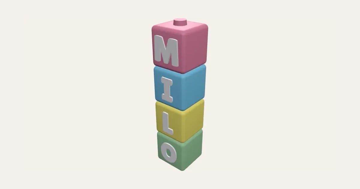 Stacking Name Blocks: a customisable 3D print, shown at its starting settings