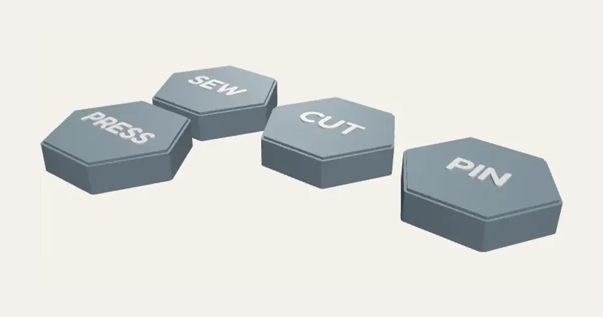 Sewing Pattern Weights: a customisable 3D print, shown at its starting settings