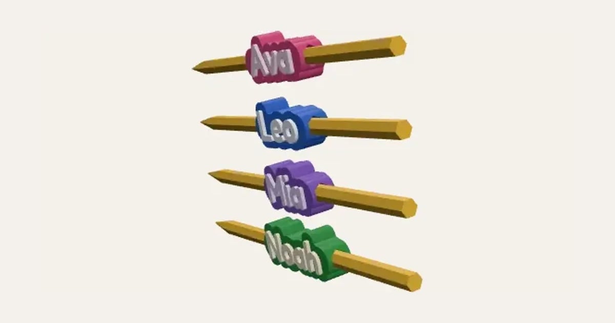Name Pencil Toppers