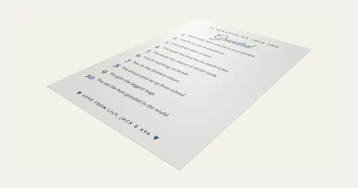 Reasons We Love You Print: a customisable printable, shown at its starting settings