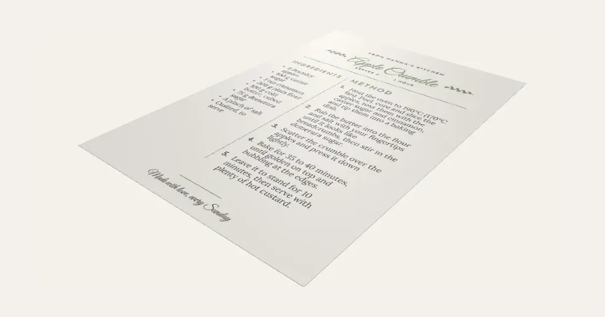 Family Recipe Print