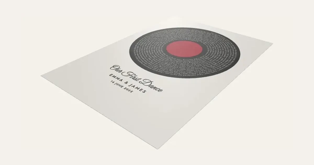 Song Lyric Record Print