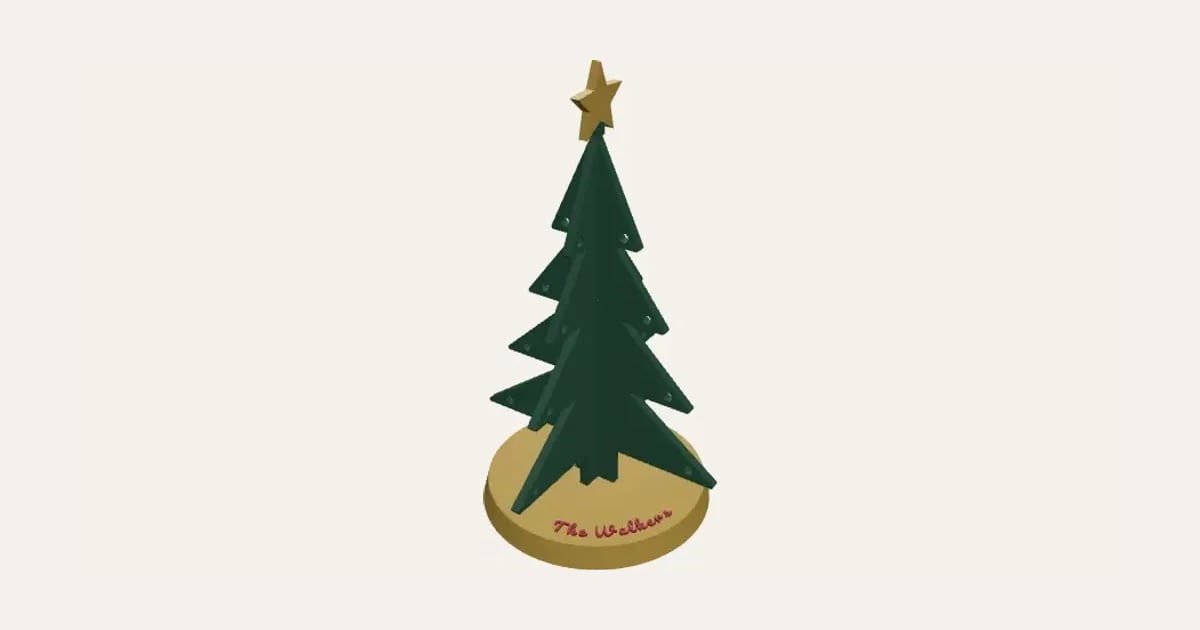 Slot-Together Christmas Tree: a customisable 3D print, shown at its starting settings