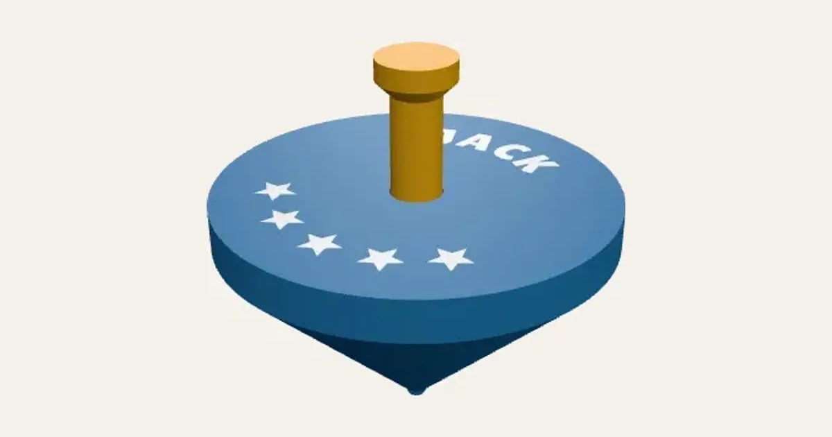 Spinning Top: a customisable 3D print, shown at its starting settings