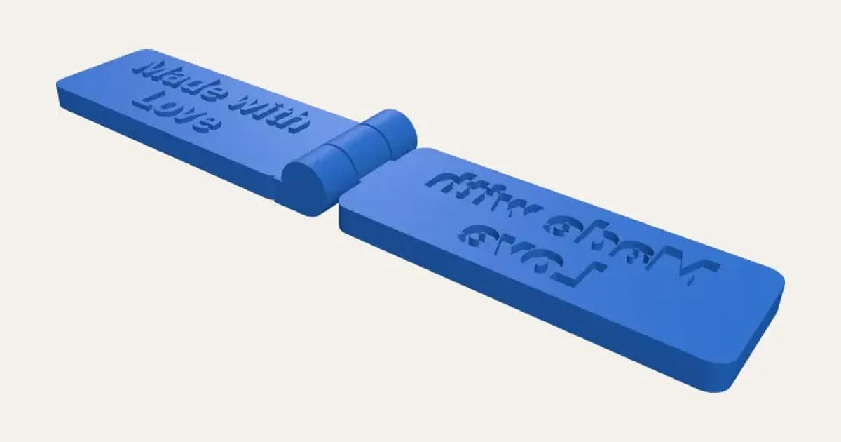 Text Embosser: a customisable 3D print, shown at its starting settings
