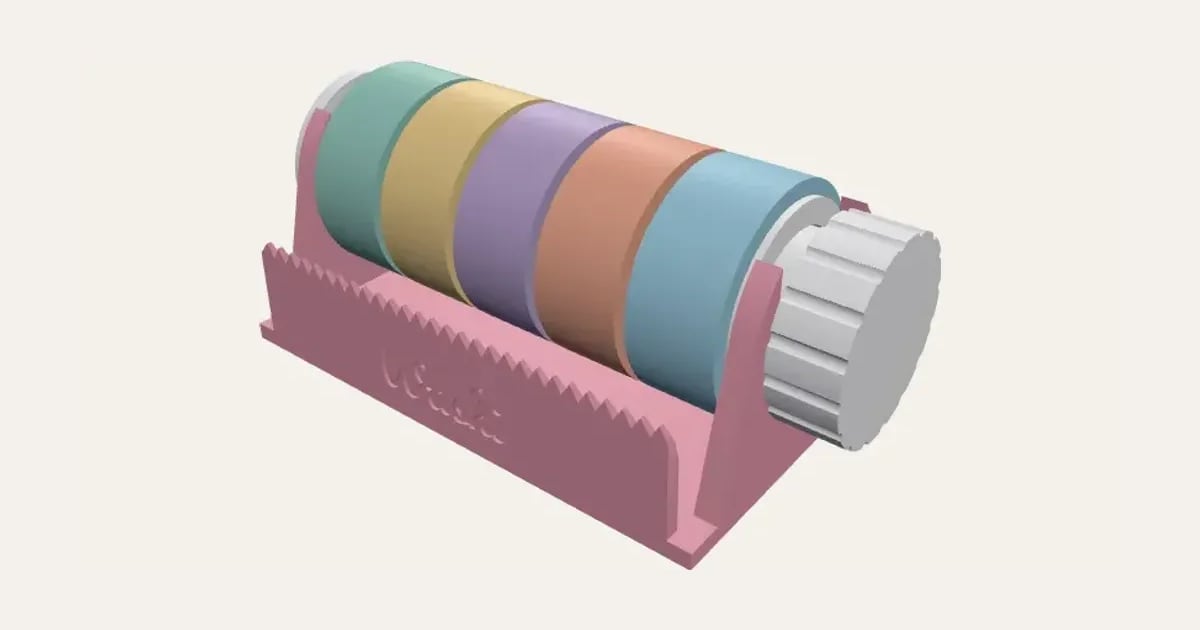 Washi Tape Dispenser: a customisable 3D print, shown at its starting settings