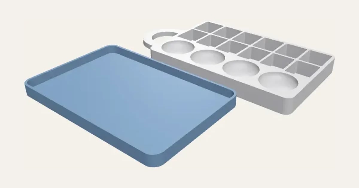 Watercolour Palette: a customisable 3D print, shown at its starting settings