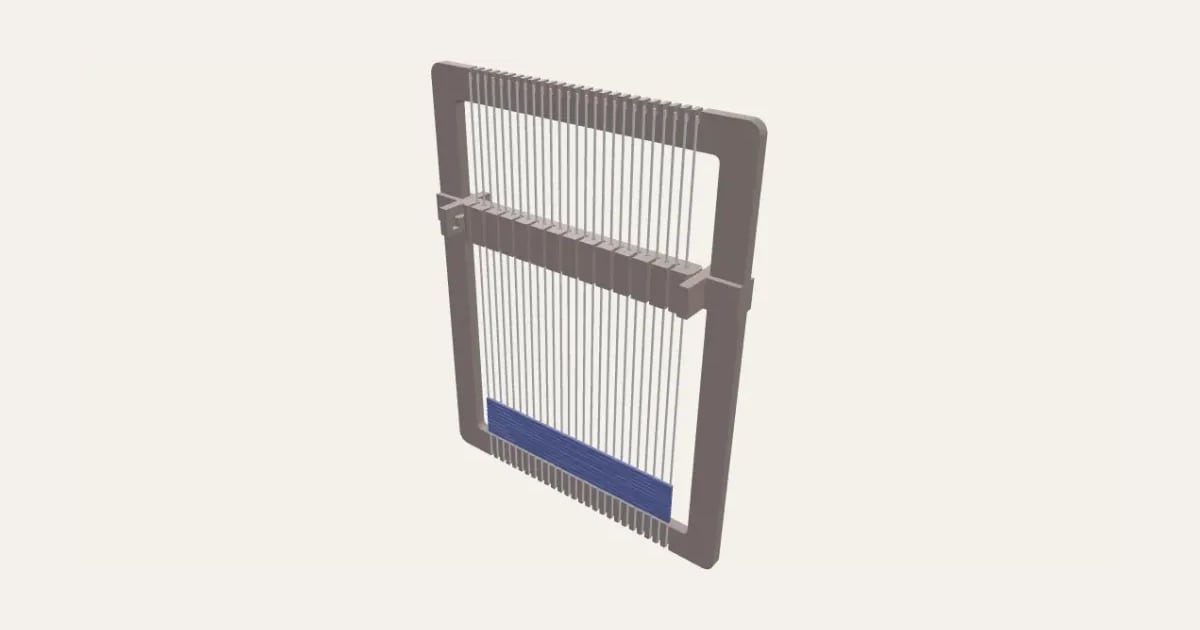 Frame Weaving Loom: a customisable 3D print, shown at its starting settings