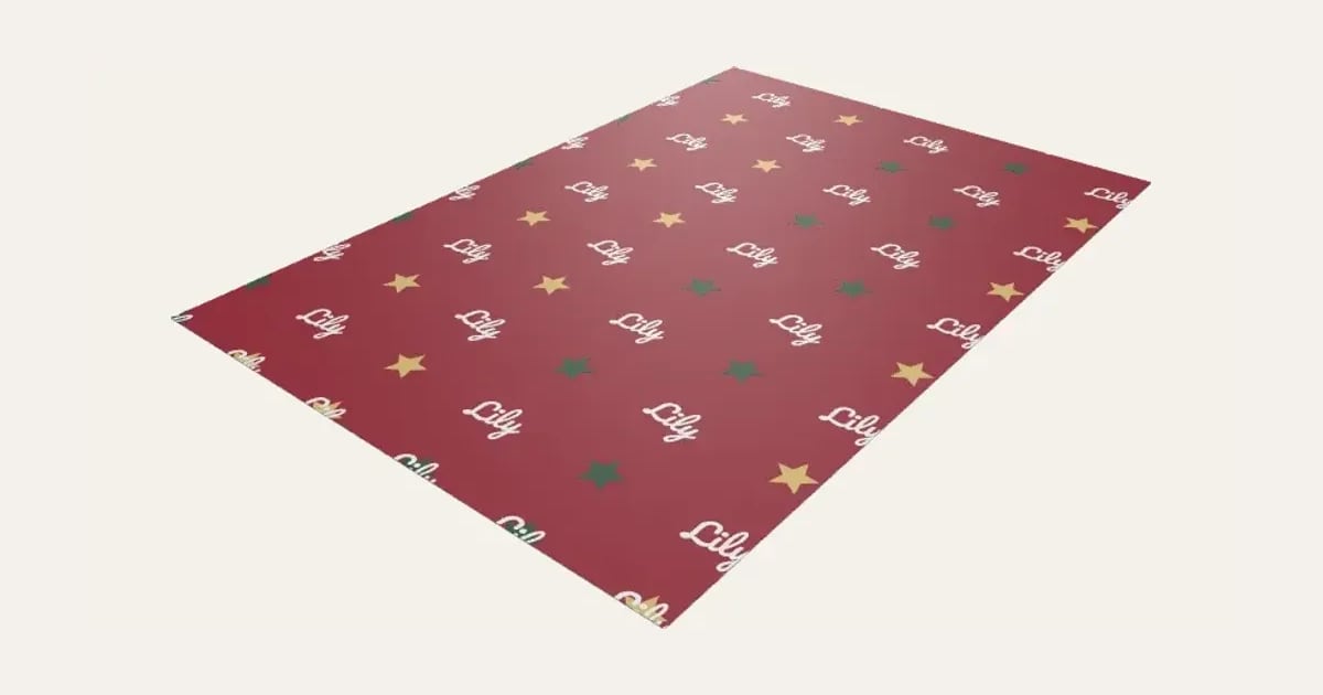 Personalised Wrapping Paper: a customisable printable, shown at its starting settings